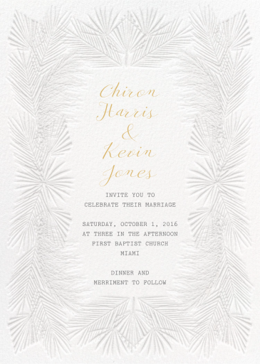 Embossed Palms - Engagement Party Invitation by Paperless Post