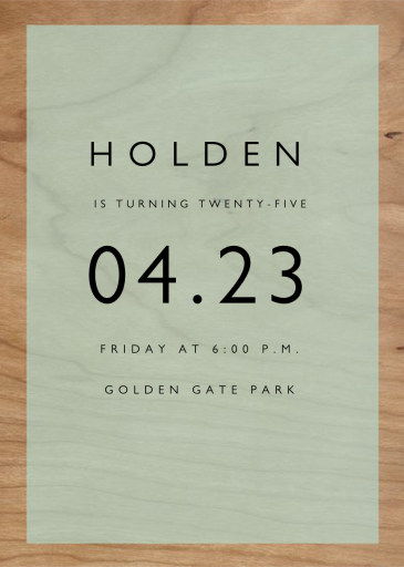 Wood Grain Color Block - Birthday Invitation by Paperless Post