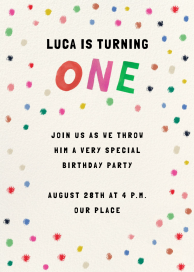 Confetti Dots - Birthday Invitation by Mr. Boddington's Studio