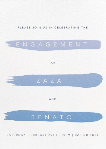 Gradient Brush Strokes - Engagement Party Invitation by Paperless Post