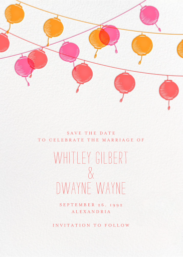 Golden String Lanterns - Save the Date by Paperless Post