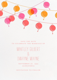 Golden String Lanterns - Save the Date by Paperless Post
