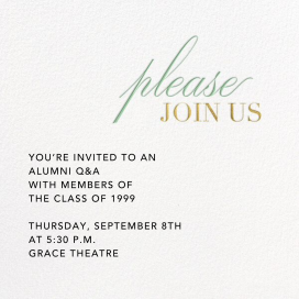 Please Join Us - Alumni Event Invitation by Paperless Post