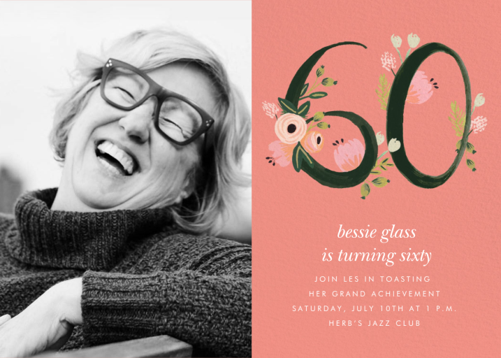 Botanic Numerals Photo - 60th Birthday Invitation by Rifle Paper Co.