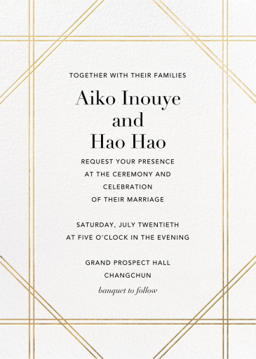 Caning - Wedding - Invitation by Jonathan Adler