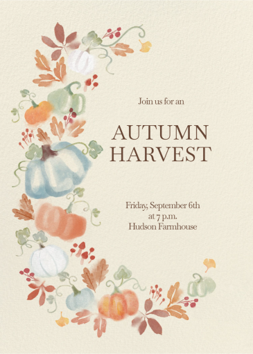 Pumpkins and Vines - Fall Party Invitation by Paperless Post