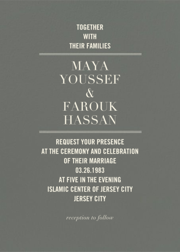 Typographic II - Invite - Wedding Invitation by kate spade new york