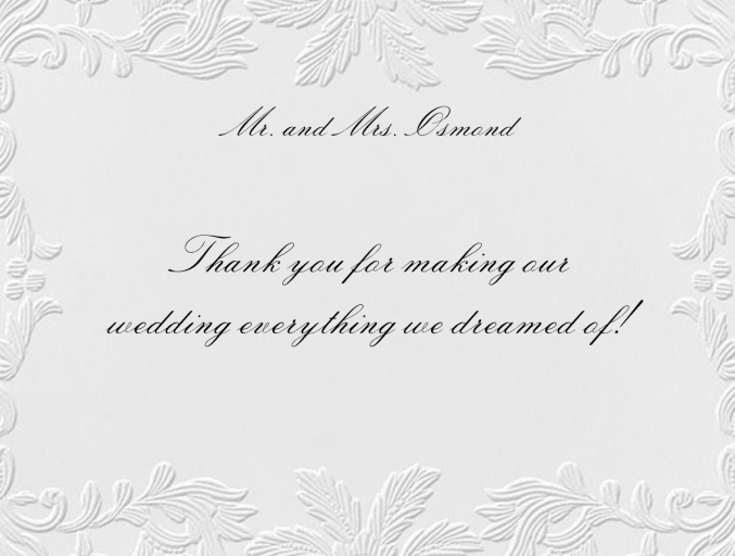 Leaf Lace II (Thank You) - Stationery by Oscar de la Renta