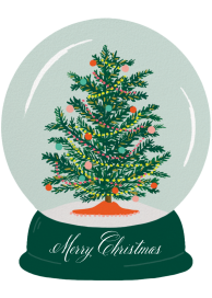 Christmas Tree Snow Globe Invitation