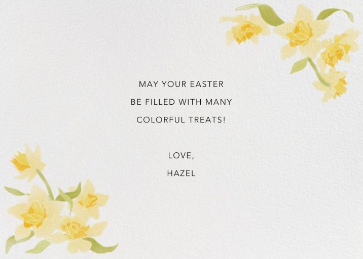 Easter Daffodils - Easter Card by Paperless Post - Back