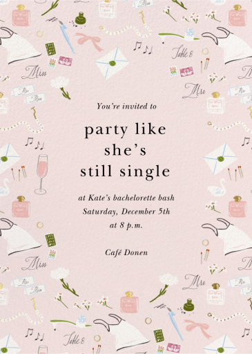 Bridal Suite - Bachelorette Party Invitation by kate spade new york