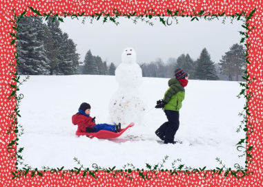 Holly on the Banister - Christmas Card by Mr. Boddington's Studio