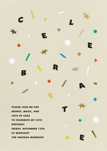 Confetti Celebration - Invitation by The Indigo Bunting