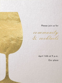 Wineglass Foil - Cocktail Party Invitation by Paperless Post