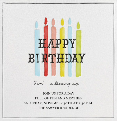 Blow Out the Candles - Birthday Invitation by Mr. Boddington's Studio