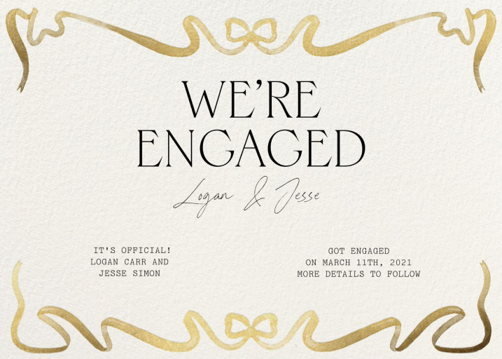 Dancing Ribbon - Wedding Announcement by Paperless Post