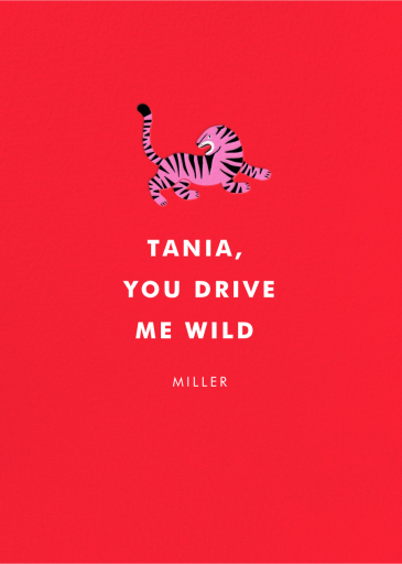 Pink Tigers - Valentine's Day Card by Hello!Lucky - Back