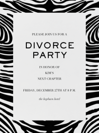 Zebra Stripes - Divorce Party Invitation by Paperless Post