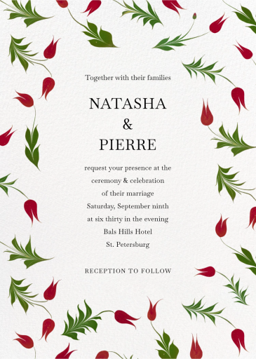 Lush Tulips - Invitation by Oscar de la Renta