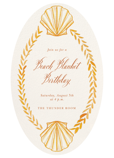 Golden Hour Shells - Birthday Invitation by Ten Story Stationery