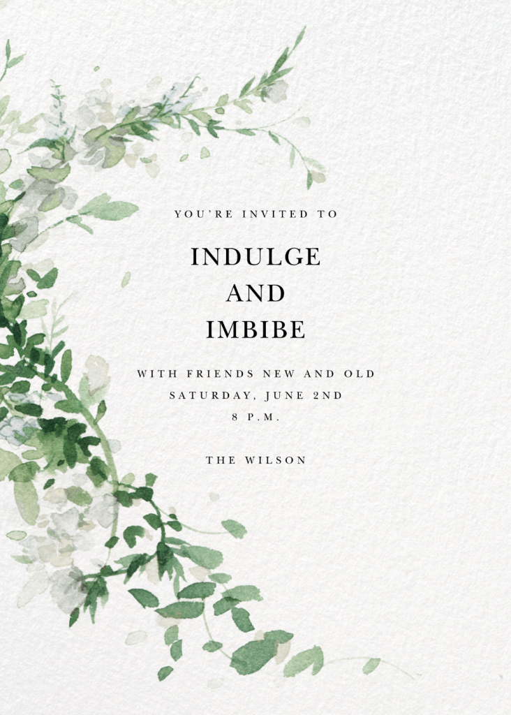 Watercolor Garland (Invitation) - Palm - Paperless Post