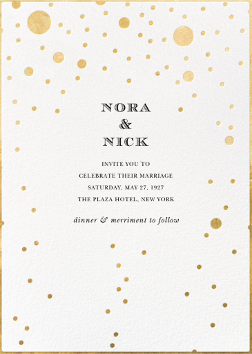 Gold Bubbles - Wedding Invitation by kate spade new york