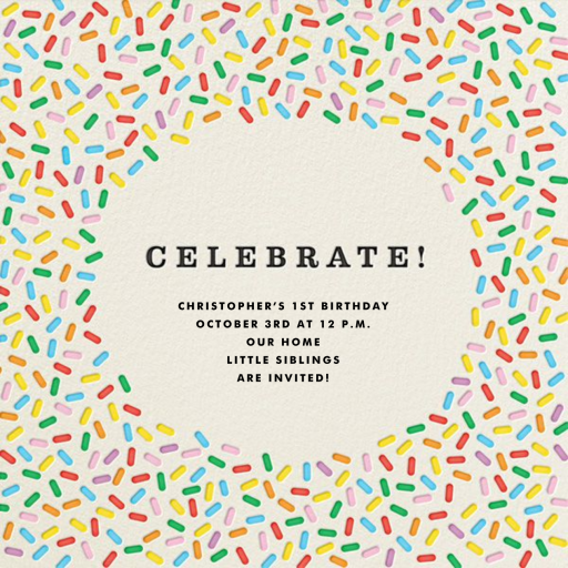 Sprinkles - First Birthday Invitation by The Indigo Bunting