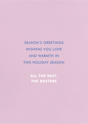 Snow Caps - Christmas Card by Carolyn Suzuki Studio - Back