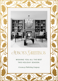 Golden Holly Tall - Business Holiday Card by Paperless Post