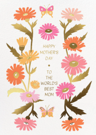 Gerbera Daisy Border - Mother's Day Card by Hartland Cards