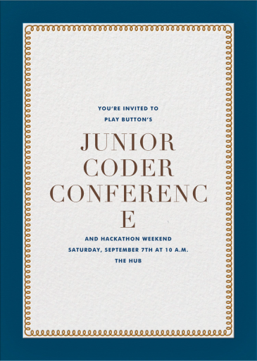 Bold Line (Tall) - Conference Invitation by The Indigo Bunting