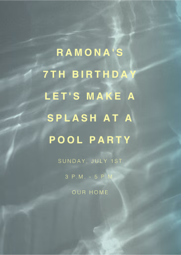 Pasadena, 1pm - Pool Party Invitation by Paperless Post