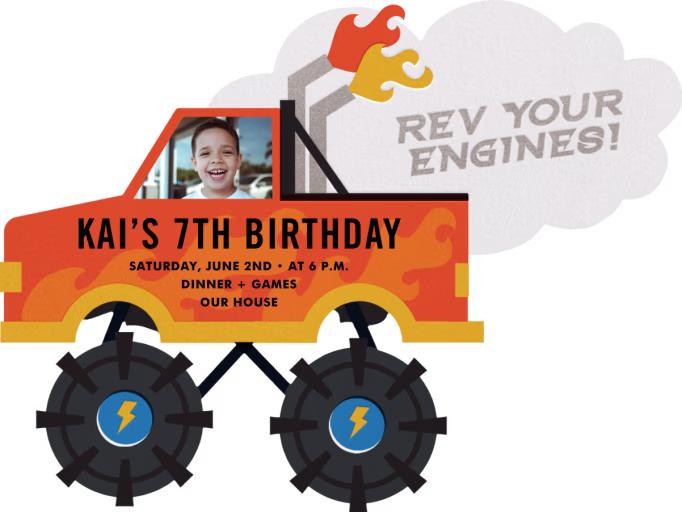 Truck Cutout - Birthday Invitation by Cheree Berry Paper & Design
