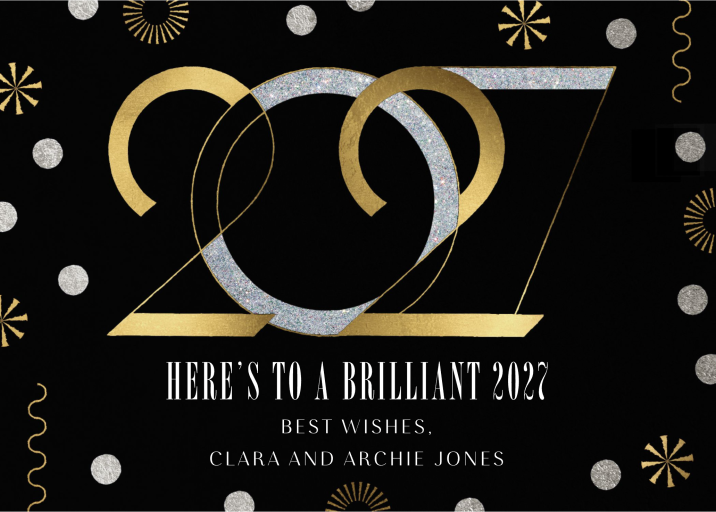 Gold & Silver 2027 New Year Card