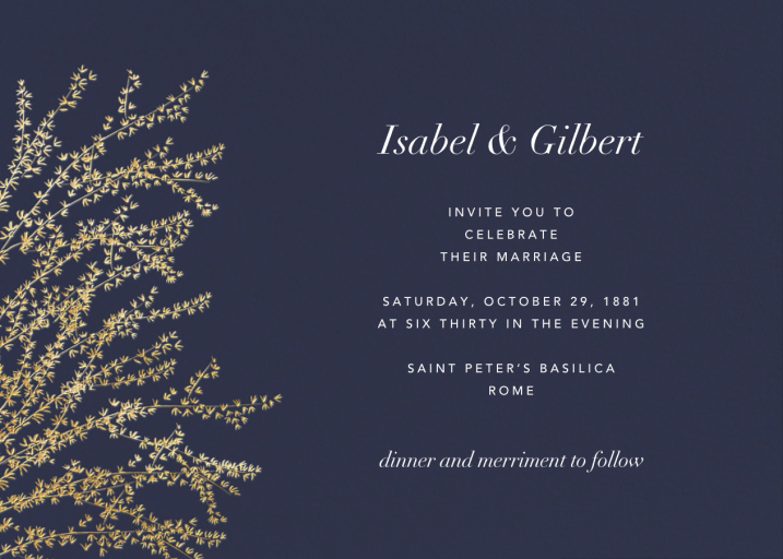 Forsythia Branch (Horizontal) - Wedding Invitation by Paperless Post