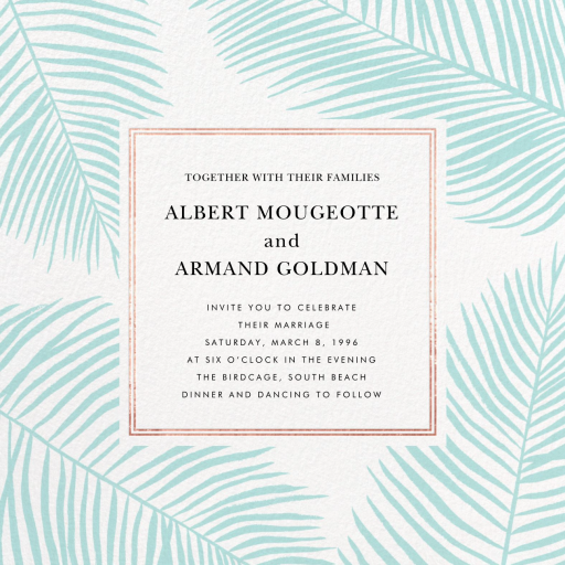 Palmier III (Invitation) - Wedding Invitation by Paperless Post