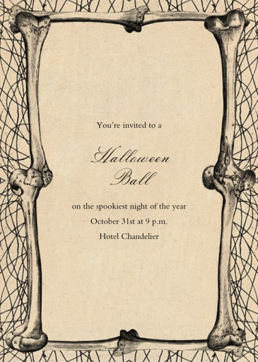 Bones Border - Halloween Invitation by John Derian