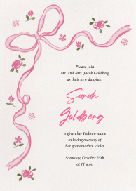 Rosy Bow - Bris/Baby Naming Invitation by Paperless Post