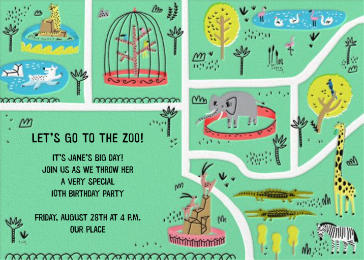 A Day at the Zoo - Birthday Invitation by Hello!Lucky