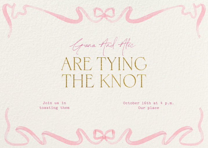 Dancing Ribbon - Bridal Shower Invitation by Paperless Post