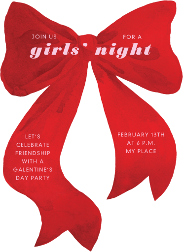 Painted Bow Cutout - Valentine's Day Invitation by Paperless Post