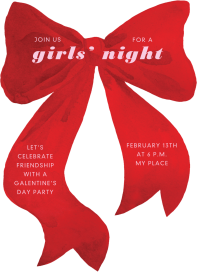 Painted Bow Cutout - Valentine's Day Invitation by Paperless Post