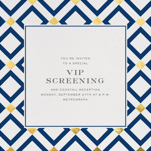 Gold Diamond Tile - Viewing Party Invitation by Jonathan Adler