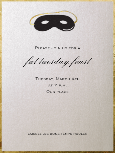 Domino Mask - Mardi Gras Invitation by Paperless Post