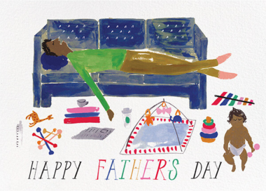 Daddy’s Cat Nap - Greeting Card by Mr. Boddington's Studio