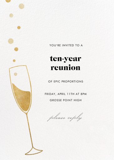 Champagne Flute - Class Reunion Invitation by Paperless Post
