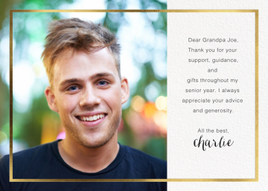 Simple Gold Border (Photo) - Thank You Card by Paperless Post