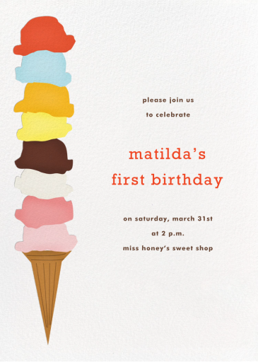 Ice Cream Cone - Birthday Invitation by Paperless Post