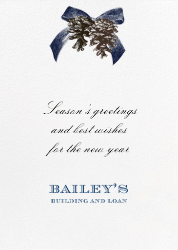 Pine Cone Bow - Holiday Card by Paperless Post