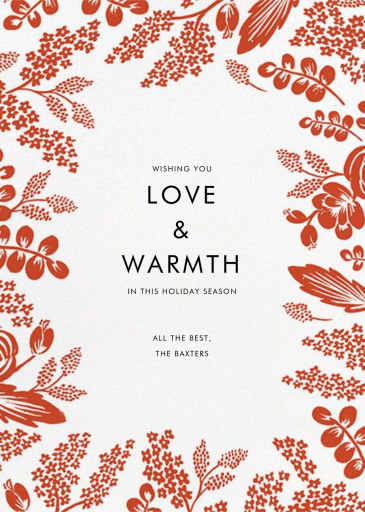 Heather and Lace (Photo) - Christmas Card by Rifle Paper Co. - Back